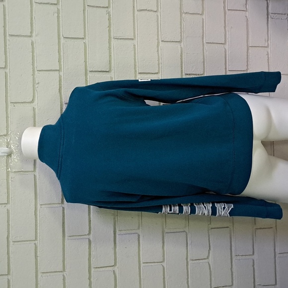 PINK Blue Quarter Zip Arm Logo's Sweatshirt. Size XS - Picture 7 of 9